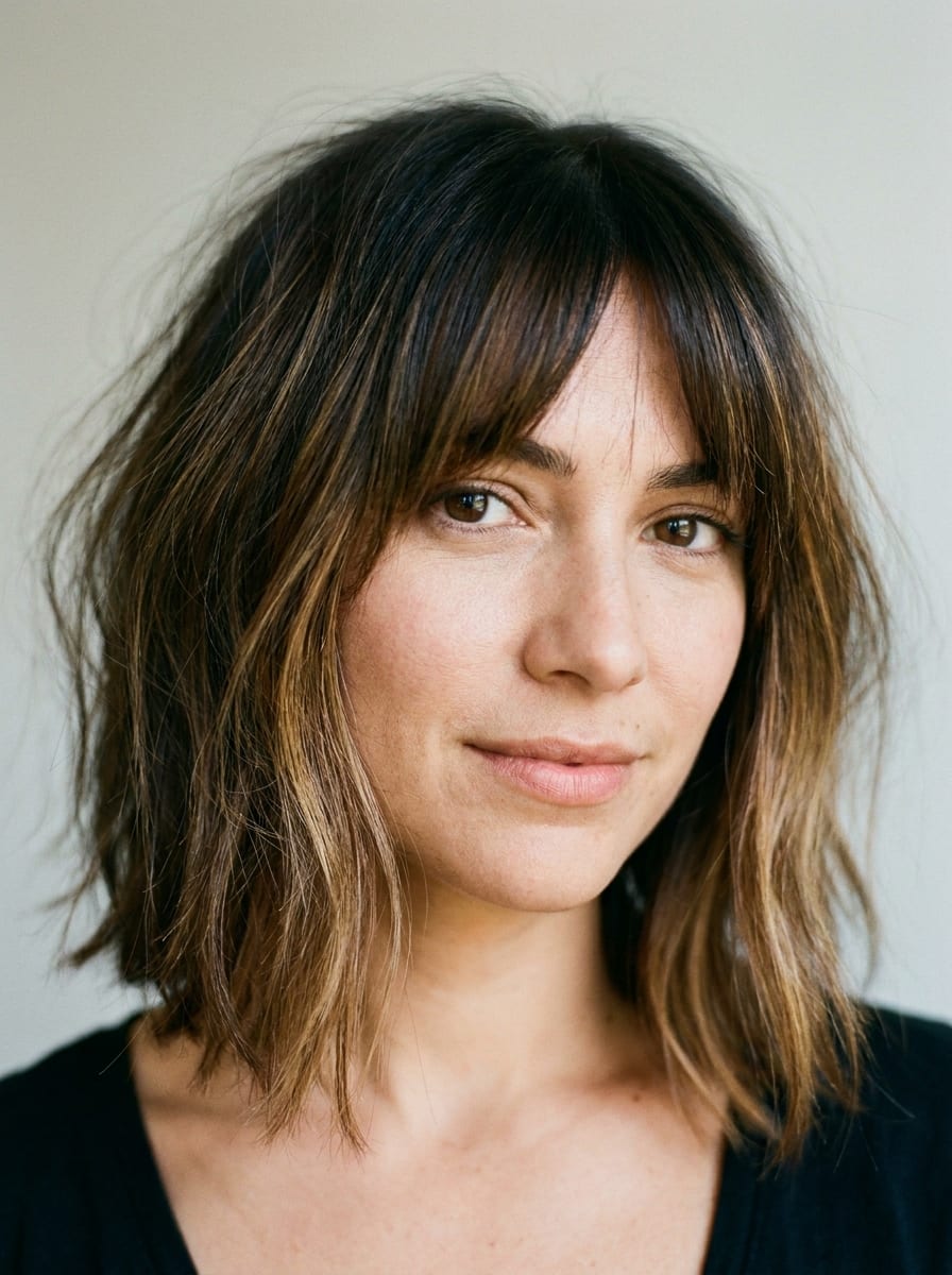 Bob mit Pony und Balayage - Bob mit Pony